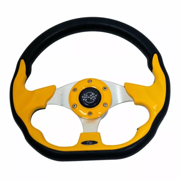 Repuesto Volante de carro de golf E-Z-GO 12,5" amarillo | Buje adaptador negro | Todos los modelos